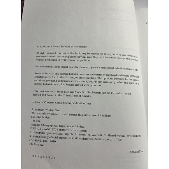 The Warcraft Civilization : Social Science in a Virtual World Hardback - Picture 8 of 8